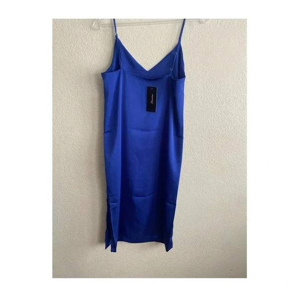🆕Shinestar Satin Split Hem Cami Dress Royal Blue XS🆕 - Picture 3 of 9